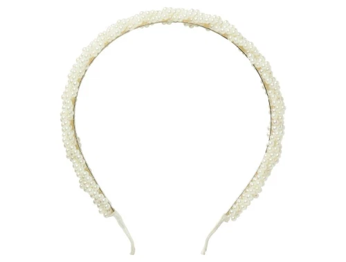 Name It cloud dancer hårbøjle med perler